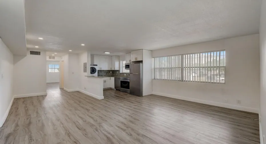 Living room and kitchen