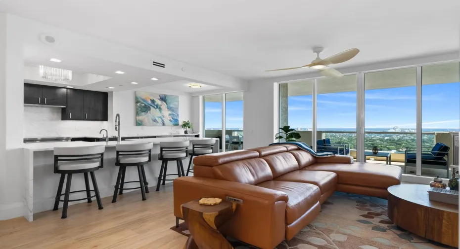 Panaramic view from LR and kitchen