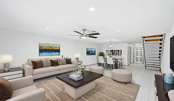 Virtually staged living room