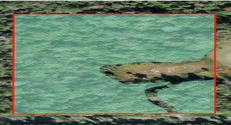 Showing cleared area of home site & driveway
