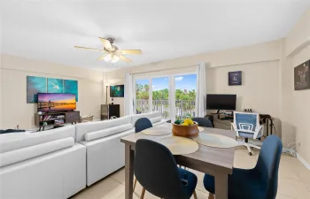 Dining lounge and balcony view