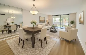 Virtually Staged Living room/Dining room combination