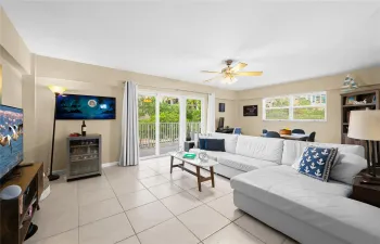 Lounge dining and balcony