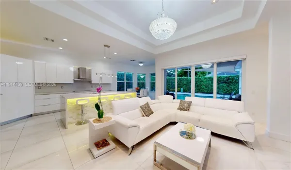 Vaulted ceilings and volume height help make the room feel more spacious and airy.