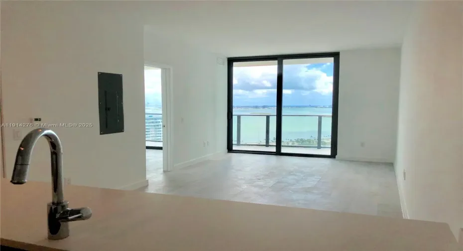 Water view from Kitchen and living room.