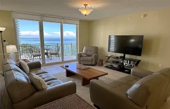 Great view from the couch in spacious living room