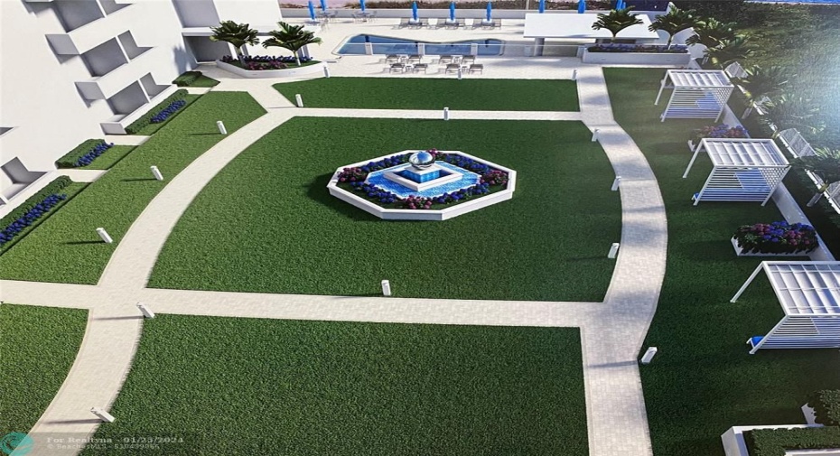 Renderings of what the garden area will look like after construction is complete