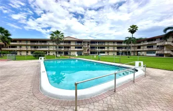 Pool area across from building A