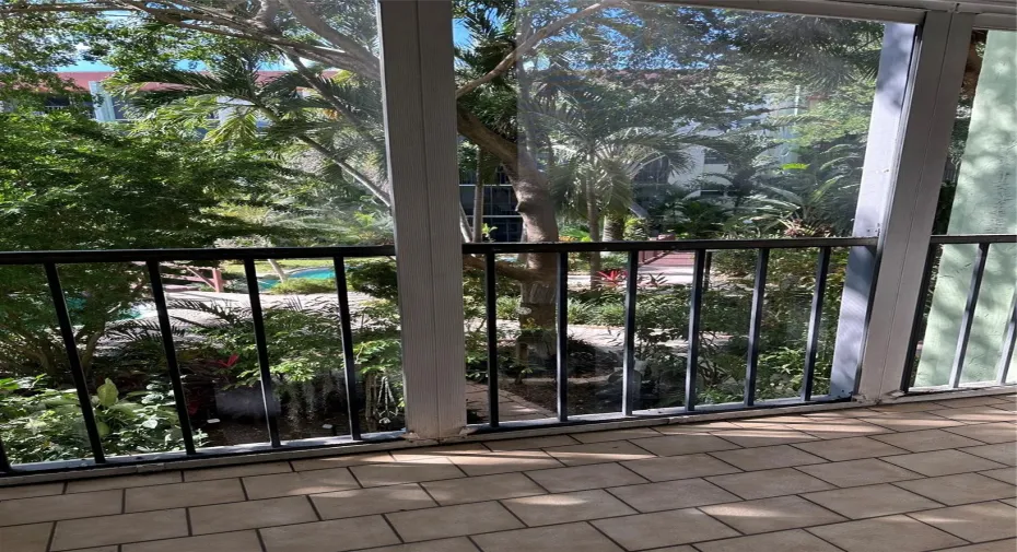 Captivating views from the balcony with soothing waterfalls
