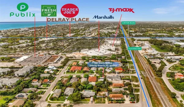 Walking Distance to Delray Place and Shopping Corridor. Less than a mile to the beach.