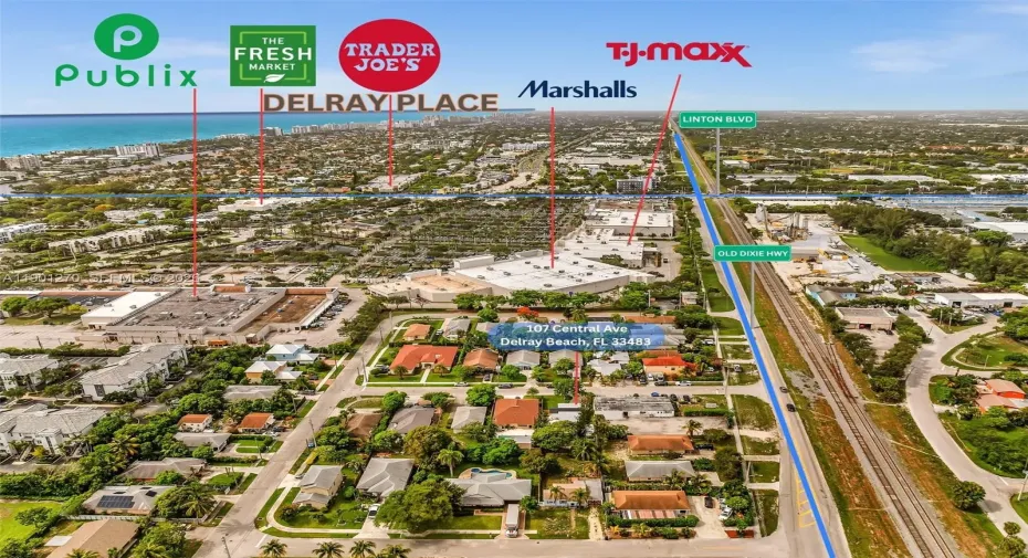 Walking Distance to Delray Place and Shopping Corridor. Less than a mile to the beach.