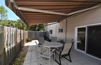 Private fenced yard and patio