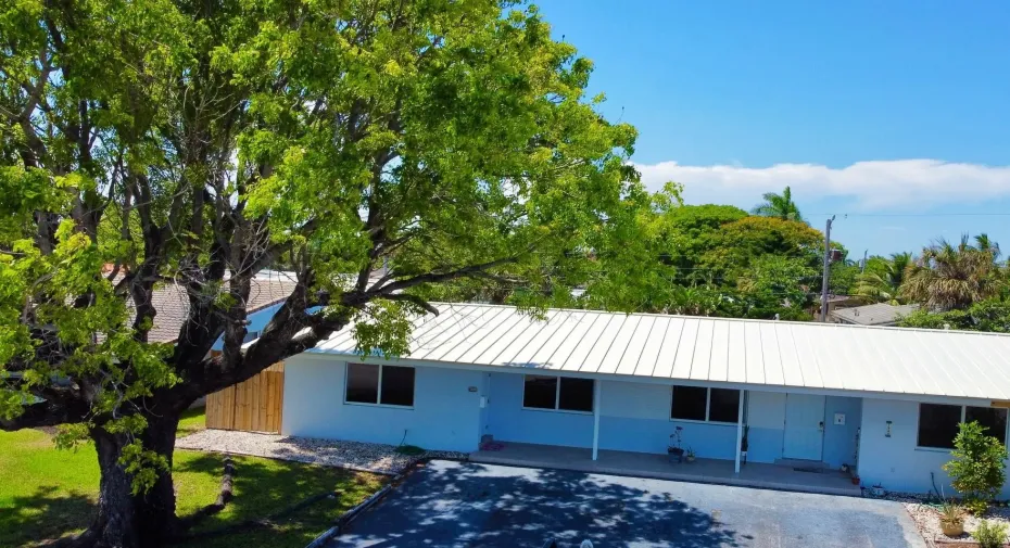 Left hand unit with parking on left side of driveway.