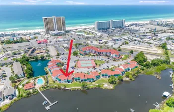 Waterfront unit steps from dock & pool!