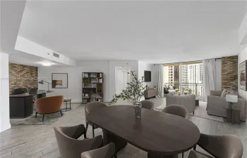 This spacious condo offers plenty of space for a living room, dining room, and office in addition to the two bedrooms