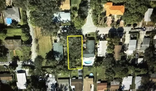 Aerial view of lot