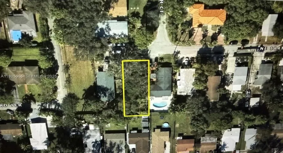 Aerial view of lot