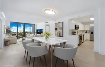 Virtual staging dining / living area