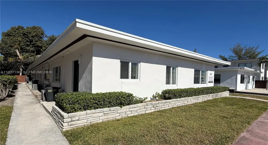 Front and West view. Impact windows and doors.  All units have central air and heat. 
