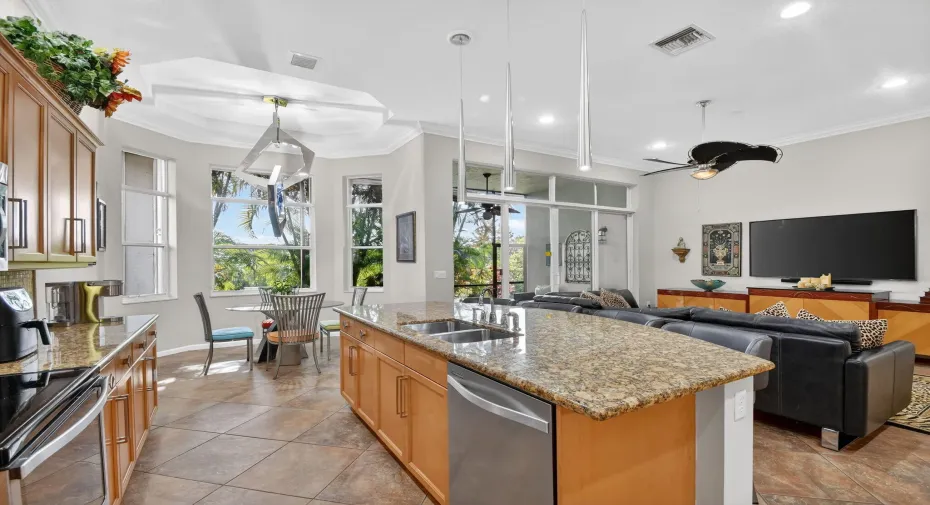 Real Wood Cabinetry adorned by granite tops.
