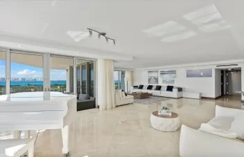 Living room overlooking Miami skyline