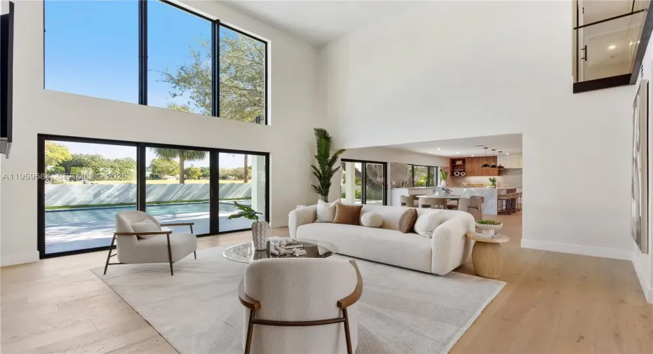 Double height ceiling living room