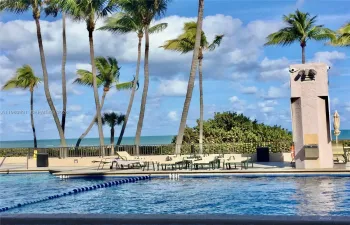 Pool with ocean view.
