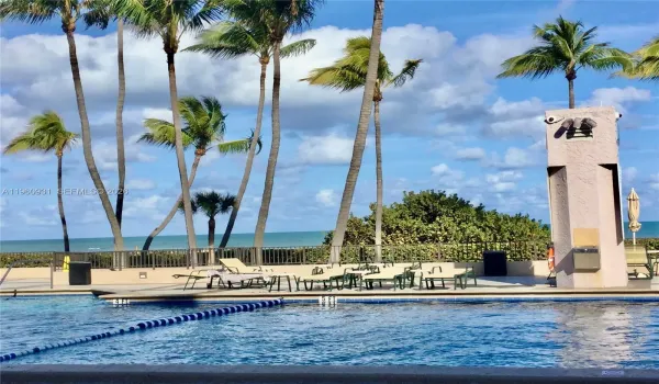 Pool with ocean view.