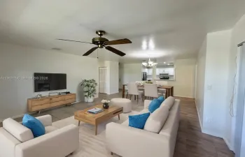 Virtually Staged Living/Dining Area