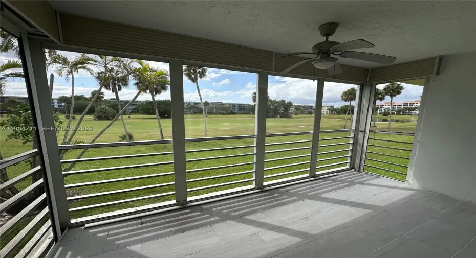 Beautiful and serene golf course views from private screened patio