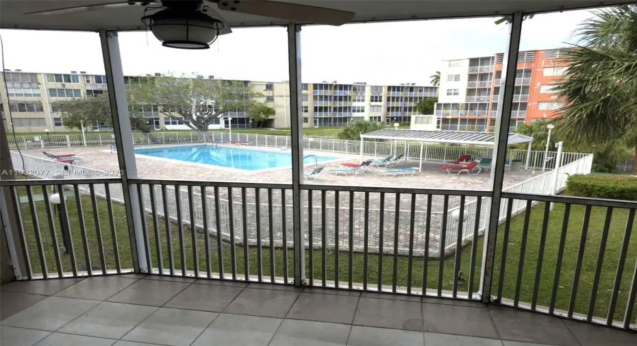 screened double width balcony