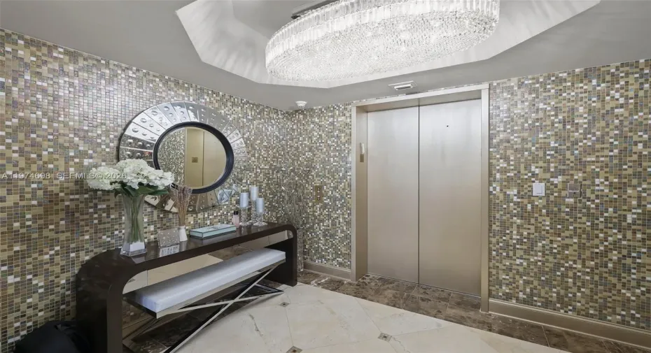 Private elevator opens into your own grand foyer
