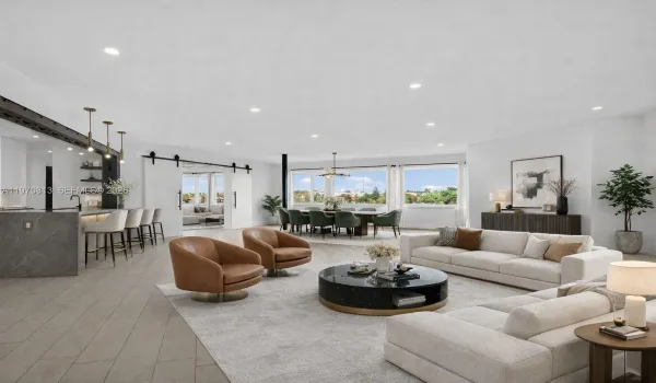 Virtually staged living/dining