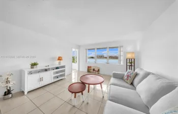 Living room with serene view to the lake.