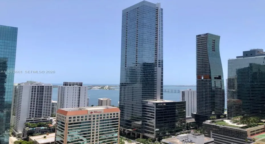 Great city view and entrance to Key Biscayne