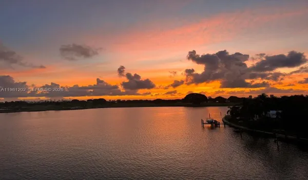 View from balcony of Indian Creek Island and biscayne bay.
