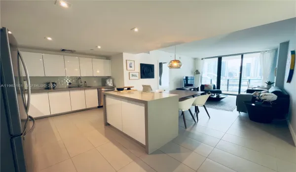 Kitchen, dinning area & living room