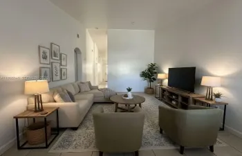 Virtually staged living room