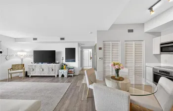 Upon Entering the Unit. The Kitchen is to the right and the Living area is to the left.