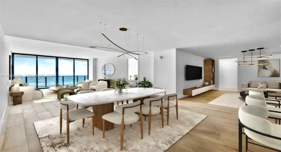 Open Concept Living/Dining Areas. Virtually staged