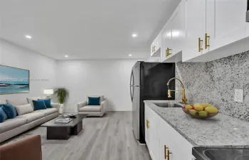 The unit is UNFURNISHED- This photo is VIRTUAL STAGED FOR VISUALIZATION