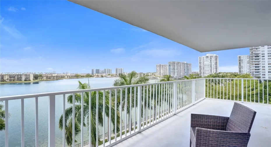 expansive corner wrap around balcony
