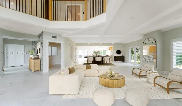 Living Room Virtually Staged Kitchen View