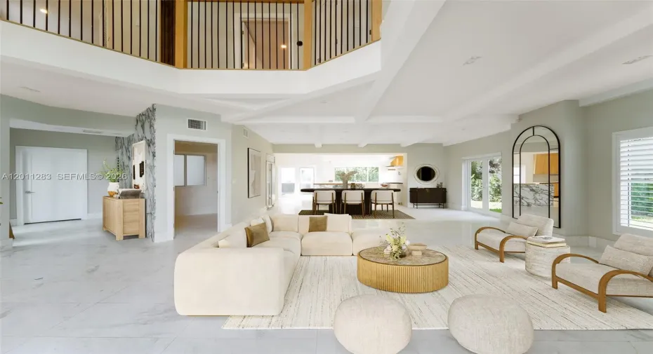 Living Room Virtually Staged Kitchen View