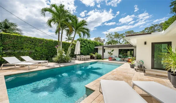Pool showing deck & landscape