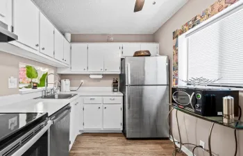 The kitchen to your right as you enter