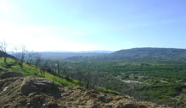 Mountainside view of property looking towards the west.