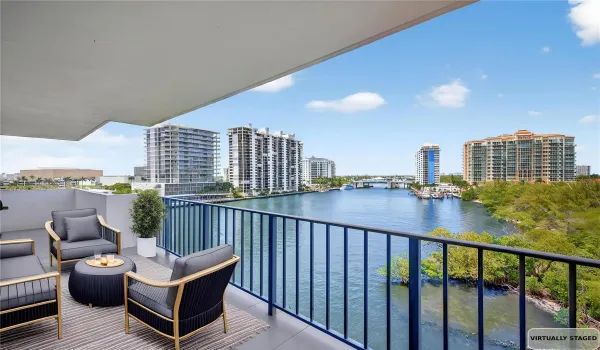 Virtually staged balcony
