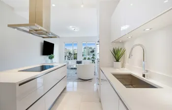 Kitchen with Italian cabinetry and integrated appliances