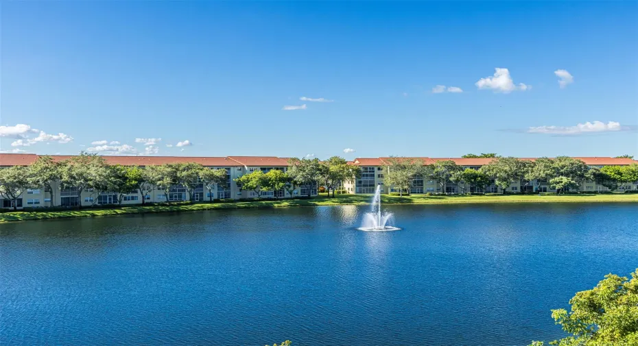 Stunning wide lake views from extended balcony, living area and master bedroom
